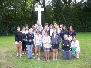 Students visiting the Te Ngutu O Te Manu battlesite, near Hawera.