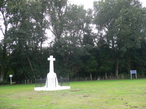 The memorial cross at the Te Ngutu O Te Manu Reserve, just out of Hawera.