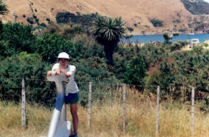 Phillipa at the site of the first mission station in NZ - Rangihoua, in the Bay of Islands.