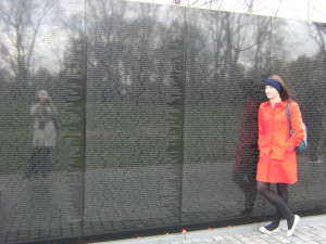 Ngaire visiting the Vietnam Veterans Remembrance Wall, Washington DC