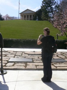 Lauren visiting the burial place of Robert F Kennedy, Arlington National Cemetery, Washington DC