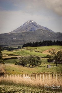 Mount Taranaki, taken from Oakura by Bryn Thomas, photographer based in Arrowtown.