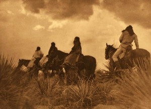 Native American horsemen, USA.