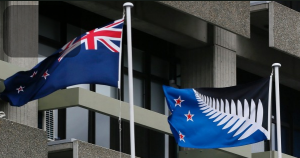 The two flags - our current flag (left) and the alternative design preferred by about 44% of New Zealanders - sadly, not enough.