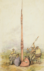 Te Pou Tuataki, erected just outside New Plymouth in 1847.
