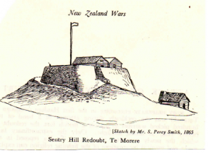 Sentry Hill, as it appeared to attacking Māori in 1864.