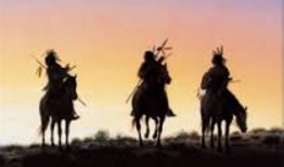 Native American horsemen, USA.